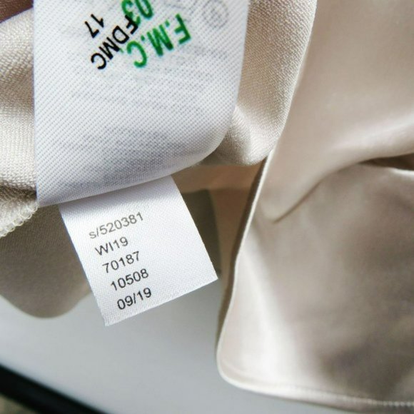 Ann Taylor Silver Ivory Wrap Blouse, Size Medium - Picture 4 of 13